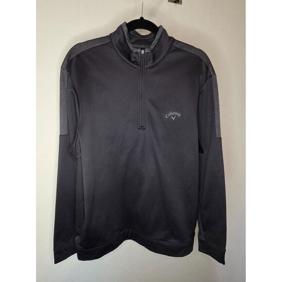 Callaway Golf Men’s Quarter Zip Pullover Black Gray Size M - Picture 1 of 10